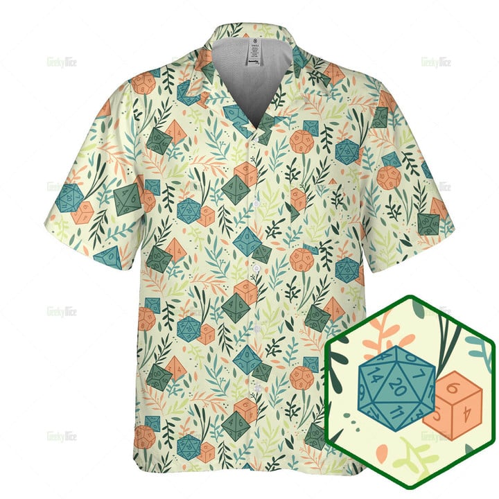 DnD Hawaiian Shirt - Dice Plants Pattern