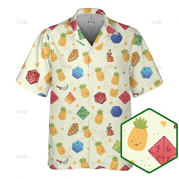DnD Hawaiian Shirt - Dice Pinapple Pattern