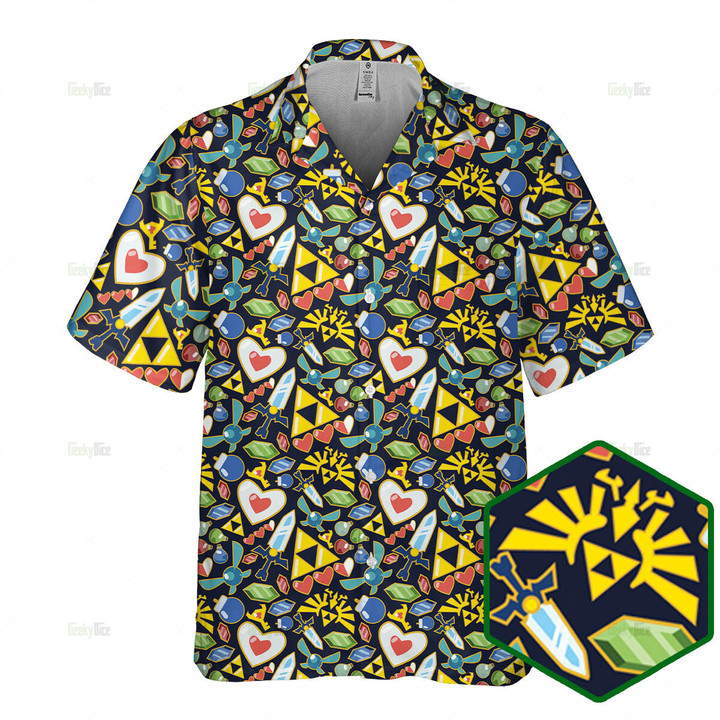 Zelda Pattern Hawaiian Shirt