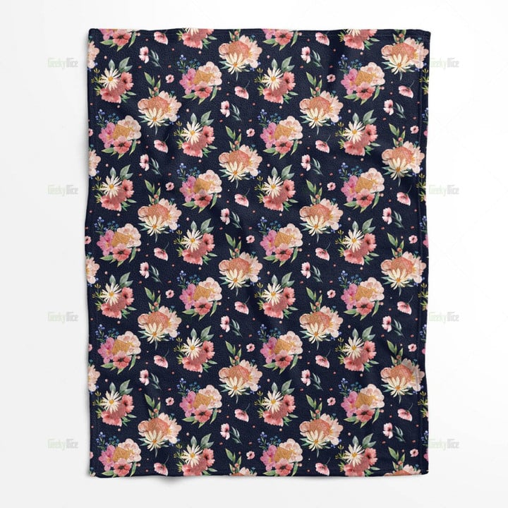 Dice flowers pattern blanket