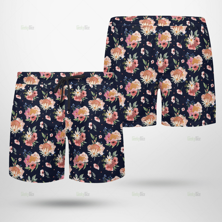 DnD Dice Floral Hawaiian Shorts
