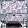 Tiger Couple In Damask Rose Garden Car Sun Shades Cover Auto Windshield