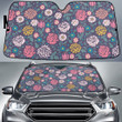Multicolor Daisy Roses Sketchy Drawing Style Car Sun Shades Cover Auto Windshield