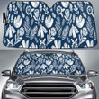 Sunflower And Peace Pegeon Navy Car Sun Shades Cover Auto Windshield