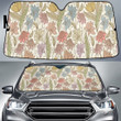 Hand Drawing Line Types Of Flowers Car Sun Shades Cover Auto Windshield