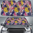 Artistic Classic Coconut Palm Leaves Pink Tone Car Sun Shades Cover Auto Windshield