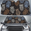 Multicolor Long Ears Night Owls Brown Theme Car Sun Shades Cover Auto Windshield