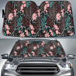 Pink Common Jasmine Flower Over Tropical Leaves Car Sun Shades Cover Auto Windshield