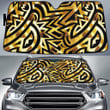 Twinkle Gold Line Geometric Pattern Car Sun Shades Cover Auto Windshield