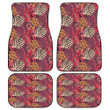 Red Leopard Skin And Zebra Texture All Over Print Car Floor Mats