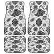 Black And White Orchid Flower Stylized Summer Vibe White All Over Print Car Floor Mats