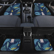 Colorful Fern Leaf Hand Drawing Style Navy Theme All Over Print Car Floor Mats