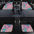 Colorful Flower And Leaf Hand Drawing Style Grey Theme All Over Print Car Floor Mats