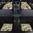 Yellow Damask Rose Leopard And Zebra Skin Texture All Over Print Car Floor Mats