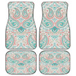 Colorful Vintage Paisley Pattern White Theme All Over Print Car Floor Mats