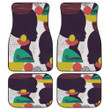 Yellow Green Tone Black African Woman Vintage Style White Dot Pattern All Over Print Car Floor Mats