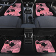 Pink Jaguar Animal Over Classic Palm Leaves Pink Theme All Over Print Car Floor Mats