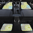 Green And Blue Flower Artistic Style Hand Drawing Pencil Line All Over Print Car Floor Mats