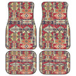 Vintage Red Aztec Pattern Different Square Type All Over Print Car Floor Mats