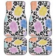 Colorful Classic Palm Leaves Leopard Print All Over Print Car Floor Mats
