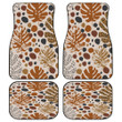Monstera Leaf And Shadows In Different Versions Dot Pattern All Over Print Car Floor Mats