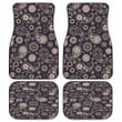 Black And Beige Paisley Flower Pattern Black Theme All Over Print Car Floor Mats