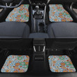 Colorful Collection Of Tropical Flowers White Theme All Over Print Car Floor Mats