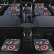 Blue And Orange Hibiscus Flower Grey Theme All Over Print Car Floor Mats