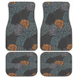 Flower And Zebra Leopard Skin Sketchy Painting Style All Over Print Car Floor Mats