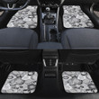 Grey Tone Flowers And Leaf Simulations All Over Print Car Floor Mats