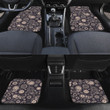 Black And Beige Paisley Flower Pattern Black Theme All Over Print Car Floor Mats