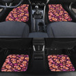 Orange And Purple Plumeria Flower Pattern Car Floor Mats