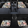 Chromatic Coconut Palm Tree Over Leopart Print All Over Print Car Floor Mats
