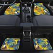 Blue Cute Parrots Landing On Acera Leaf Yellow Theme All Over Print Car Floor Mats