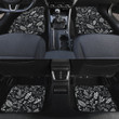 Black And White Fern And Spring Leaves Black Theme All Over Print Car Floor Mats