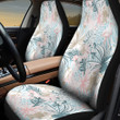 Clever Parrot On Classic Palm Leave Blue Leopard Skin Car Seat Cover