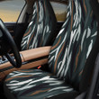 Straight Zebra Skin Lines Charcoal Theme All Over Print Car Seat Cover