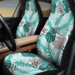 Green Monstera Leaf And Zebra Pattern All Over Print Car Seat Cover
