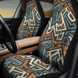 Blue White Aztec Pattern Geometric Texture All Over Print Car Seat Cover