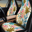 Colorful Tropical Leaves White Theme All Over Print Car Seat Cover
