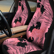 Pink Jaguar Animal Over Classic Palm Leaves Pink Theme All Over Print Car Seat Cover