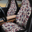 Blue And Mint Green Paisley Flower Pattern White Theme All Over Print Car Seat Cover