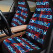 Blue Tone Tiny Leopard Skin Texture Striped All Over Print Car Seat Cover