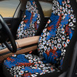 Blue Tone Large Leopard Skin Texture All Over Print Car Seat Cover