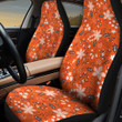 Christmas Flower And Leaf Orange All Over Print Car Seat Cover
