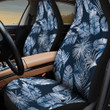 Collection Of Monstera And Classic Palm Leave Navy Theme All Over Print Car Seat Cover