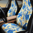 Blue Rooster Chicken Plumeria Flower All Over Print Car Seat Cover