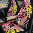 Zebra And Leopard Skin Collection Texture Orange All Over Print Car Seat Cover