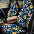 Multicolor WildFlower And Daisy Flower Navy Theme All Over Print Car Seat Cover