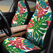 Colorful Monstera Leaves White Theme All Over Print Car Seat Cover